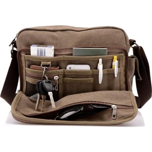 2018 High Quality Men Canvas Bag Casual Travel Mens Crossbody Bag Luxury Men Messenger Bags