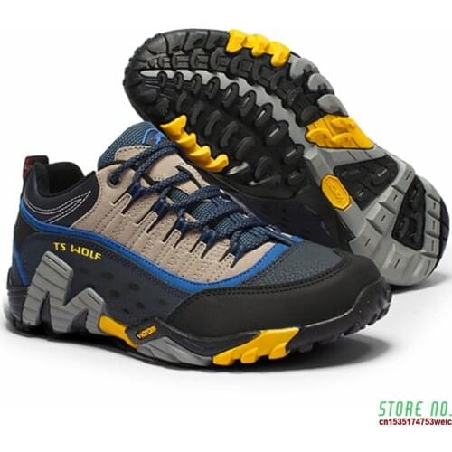Men outdoor hiking shoes waterproof breathable hunting trekking shoes brand genuine leather sport climbing hiking shoes sneakers