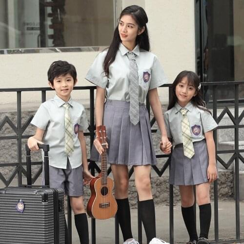 Mom son outfits brother sister look Childrens Primary and Middle School Students Kindergarten Suit Summer College Wind Suit