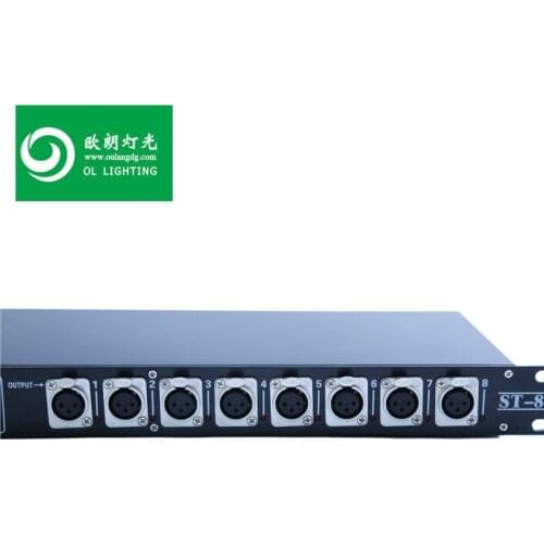 Stage lighting equipment DMX512 signal amplifier 8-channel optically isolated output signal amplifier