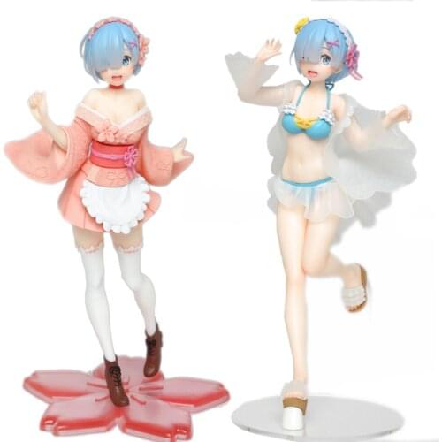 Tronzo Original Taito Re Zero Life In A Different World From Zero Memory Snow Rem Swimsuit Sakura Image PVC Action Figure Toys