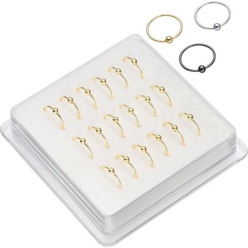 18Pcs/set 925 Sterling silver Nose ring Piercing nose hoop body jewelry internal gold silver black nariz piercing