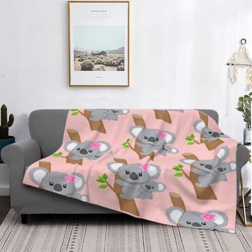 Koala Blanket Velvet Printed Cute Animal Multifunction Super Soft Throw Blanket for Bedding Outdoor Bedspread