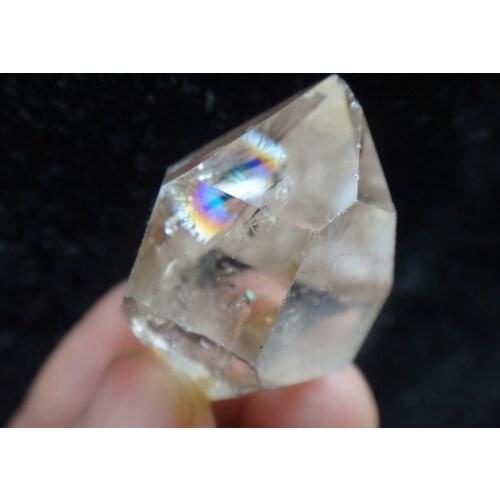 115ct Water Clear Quartz Crystal Herkimer Diamond W Great Rainbows