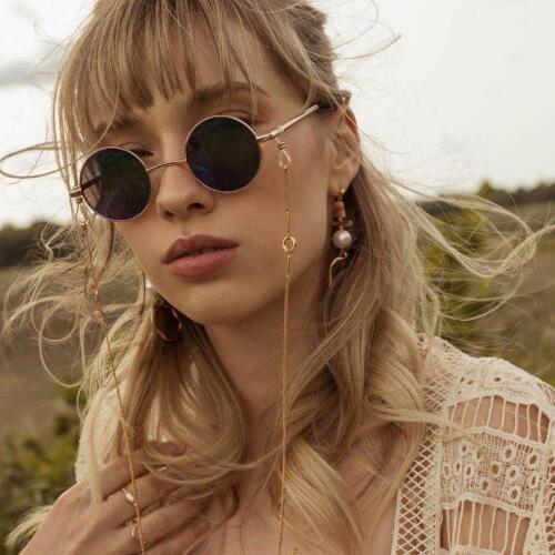 2020 Luxury Chic Simple Casual Gold Color Glasses Chain Geometric Circle Spectacles Holder Neck Cord Sunglasses Lanyard Strap