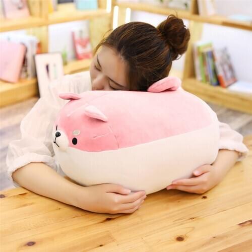 Lovely 3d Cute Shiba Inu Pillow Soft Waist Cushion Plush Stuffed Toy Pink 3d Cute Shiba Inu Kawaii Birthday Present Toys