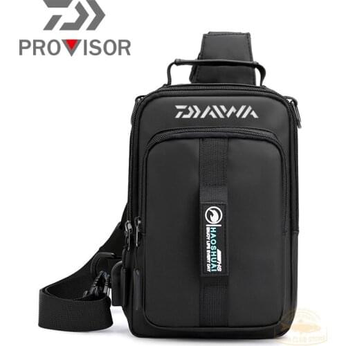 DIAWA Fishing Bag Mens Leisure Fishing Backpack Outdoor Sports Waterproof One-shoulder Diagonal Bag Multifunctional Chest Bag