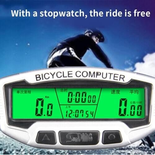 Sunding SD-558A Wired Waterproof Bike Speedometer Backlight Odometer Stopwatch Wired stopwatch timer drop shipping