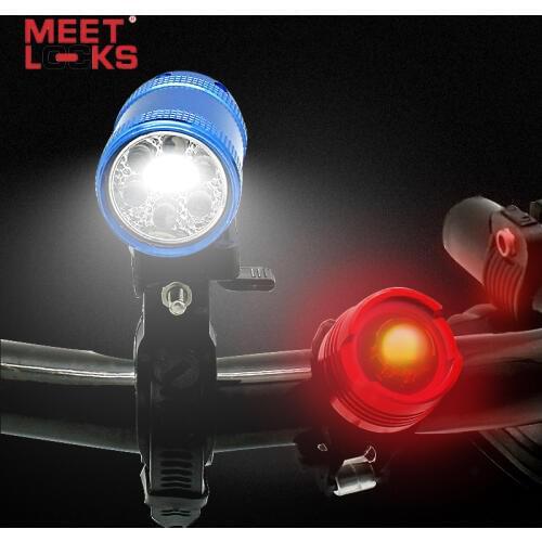 MEETLOCKS Bike Front Light Cycling Torch Ultra Bright Waterproof Bicycle Light Diamond Tail Light Bike accessories Luz Bicicleta