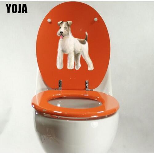 YOJA 17.3*22.4CM Funny BedRoom Home Decor Modern Toilet Sticker Wall Decal Cartoon Dog T3-0665