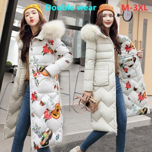 Women Winter Jacket New Arrival With Fur Hooded Long Coat Cotton Padded Warm Parka