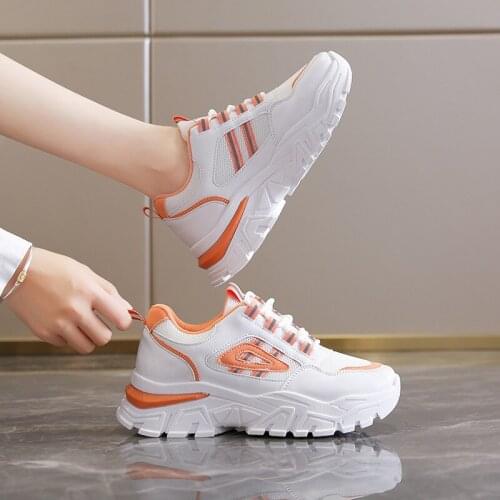 2021 Autumn New Heighten Casual Sneakers Women Korean Style White Sports Shoes for Women Students Platform Shoes Female A147