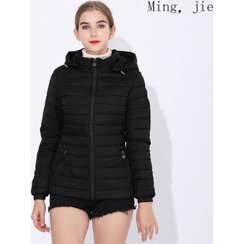 Winter Zipper Mid-length Black Waist Waist Womens Cotton-padded Jacket Coat European and American Luxury Warmth Plus Size