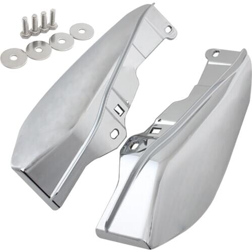 2 Pieces Heat Shield Air Deflector Trim Kit for Harley 09-16,Mounting Hardware Included