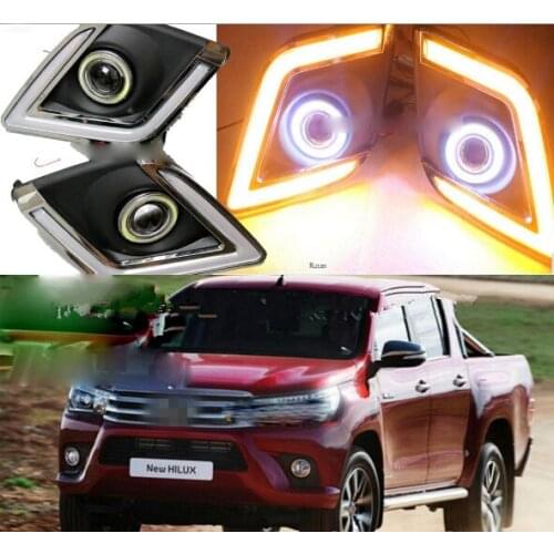 2005-2017 HILUX REVO Chrome cover Angel Eye Fog Light LED Fog Light Assembly for HILUX pickup