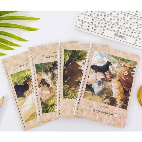 4 pcs/lot Creative Wolf Boy Coil Notebook Cute Loose leaf Blank Word Book Card Tearable Notepads Stationery school supplies