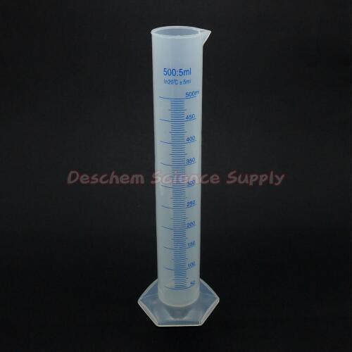 500mL Polypropylene Measuring Cylinder,Blue Graduate,PP Plastic Labware