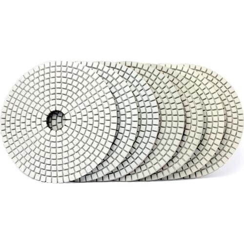 7pcs/set 5" Diamond polishing pad 125mm Flexible wet for stone Granite marble Concrete Polish Pack Mix Grit Grinding Disc