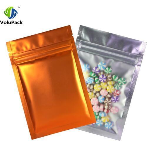 8.5x13cm (3.25x5") 100x Matte Orange Heat Sealing Flat ZipLock Pouches Plastic Translucent Package Bags For Jewelry