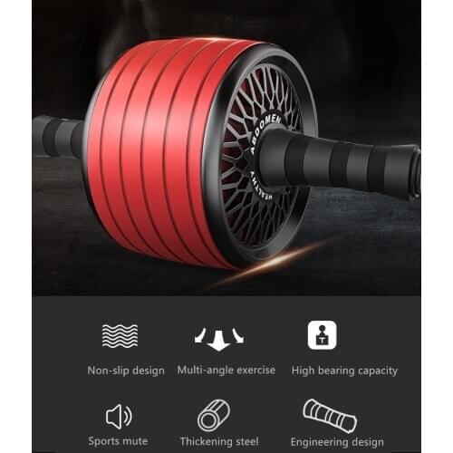 A089 with Mat for Arm Waist Leg Belly Trainer Exercise AB Roller Non-slip No Noise Abdominal Wheel Roller