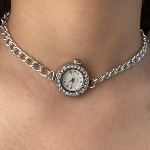 Harajuku clavicle chain Choker retro short chain neck chain simple street personalized Watch Necklace