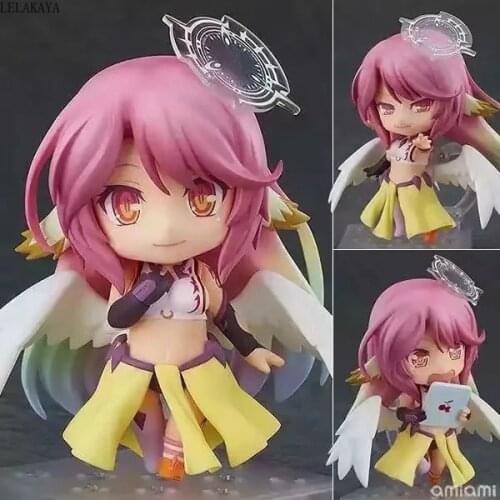 Anime 10cm Q Version NO GAME NO LIFE Shiro Jibril 794# Change Face PVC Action Figure Collection Model Toys Doll Gift lelakaya