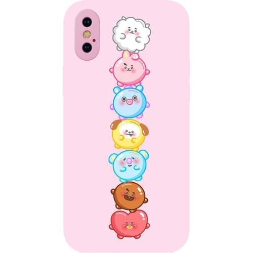 Applies to Apple 7 11 Pro X XE XS Max P20 P30 Mobile Phone Shell Iiquid Silicone Soft back cover, Cute Animal Phone Shell