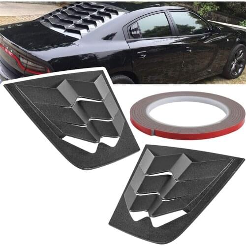 Chuang Qian 2 PCs Side Window Louvers ABS Air Vent Scoop Shades Cover Blinds for Dodge Charger 2011-2020 - Matte Black