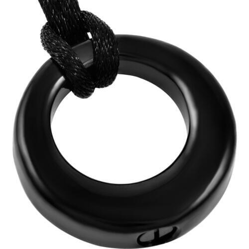 CMJ8390 Loop Shape Ash Jewelry Cremation Pendant & Necklace Urn Lockets With Black Rope collares mujer