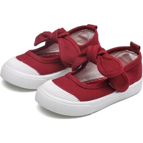 Children Casual Flat Shoes Princess Style for Girls with Bow Strap Soft Bottom Kids Canvas Lovely Party Dance Single Sandals