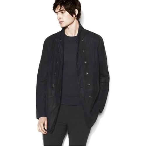 Designers American Luxury Products Imported from Italy Cashmere Suede Can Be Shaped Collar Double-breasted Medium Length Coat