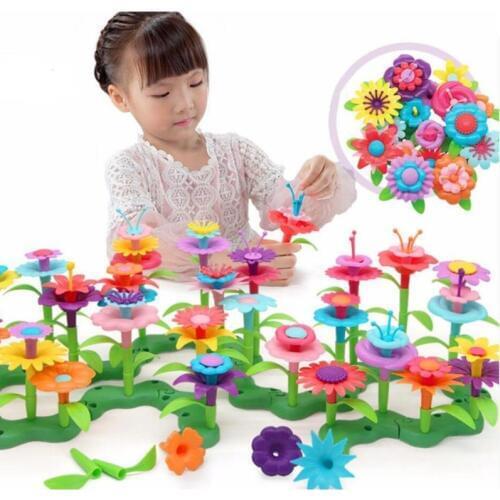 46pcs/set Flower Garden Series Toys For Girls DIY Flower Arrangement Blocks Bricks Creative Educational Assembling Toys Gifts