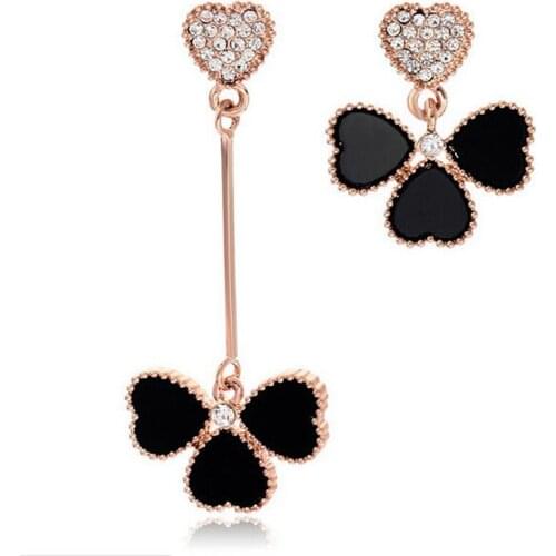 Iutopian Brand Asymmetric Clover Dangle Earrings Brincos With Environmental Alloy 3 Colors Anti-Allergy Dropship #ML012