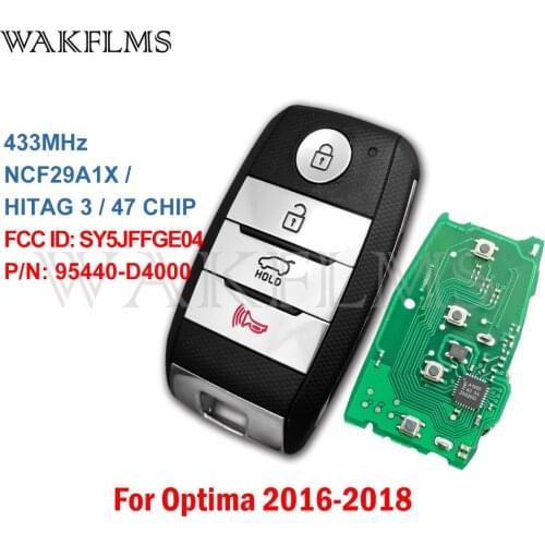 For Kia Optima 2016 2017 2018 Smart Cat Key 433.92MHz FSK NCF29A1X HITAG 3 47 CHIP SY5JFFGE04 95440-D4000