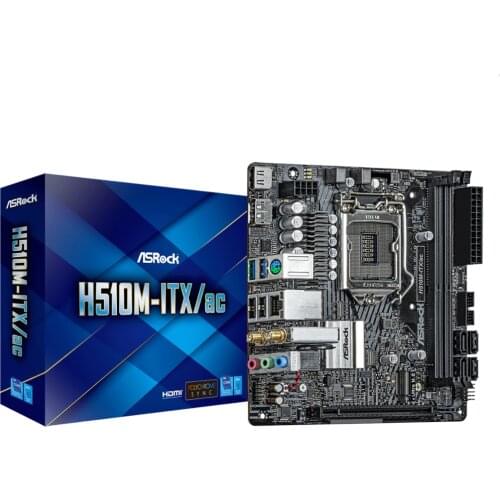 ASRock Super Alloy A510M-ITX/ac Desktop Motherboard A510 Supports DDR4 3200MHz SATA3, PCIe 4.0 x16 1 Ultra M.2 USB 3.2 HDMI
