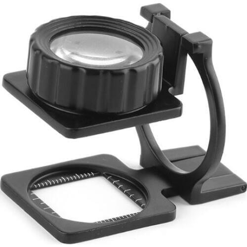 Metal Foldable Magnifier 20X Linen Tester Loupe Cloth Thread Counter Magnifying Glass Lens