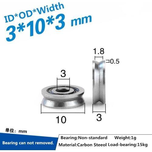 5pcs miniature V slot ball bearing pulley ID 3mm rolling wheel fine wire guide wheel 3x10x3mm