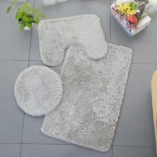 Colorful Bathroom Rug Set Bath Rug /Contour Mat/ Toilet Seat Cover Mat/ Removable Machine Washable Super Soft
