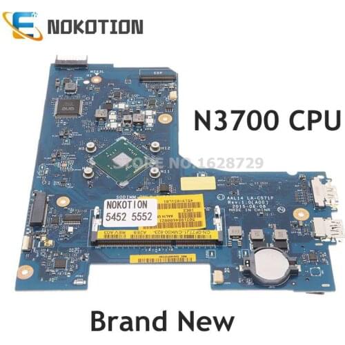 NOKOTION Brand New CN-0F77J1 0F77J1 F77J1 For DELL Inspiron 5552 5452 Laptop Motherboard AAL14 LA-C571P With N3700 CPU