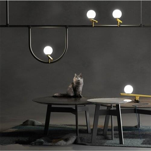 ARTEMIDE YANZI Nordic Designer bird pendant light Metal suspension metal light Molecular Line Led Pendant Lamp glass ball lamp