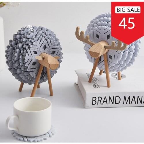 New Sheep Shape Anti Slip Cup Pads Coasters Insulated Round Felt Cup Mats Japan Style Creative Home Office Decor Art Crafts Gift