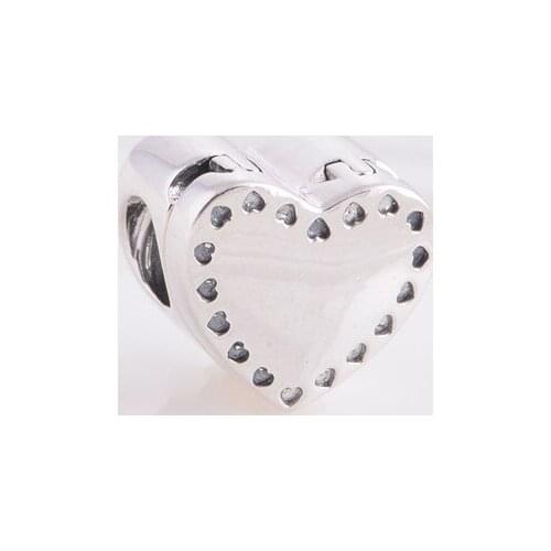 NEW S925 Sterling Silver Heart Gift Box and Charm Bead With CZ Fits Original Pandora Charm Bracelet DIY Jewelry Making