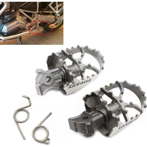 Front Footrest Wide Footpegs For BMW F800GS 2008-2017 Adventure Stainless Steel