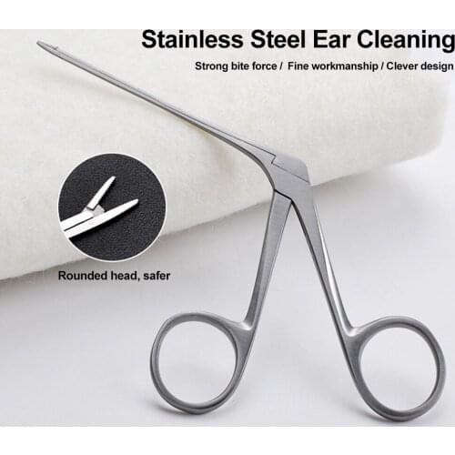 Professional Stainless Steel Ear Cleaner Pliers Forceps Clip Tweezer Ear Cleaning Aural Forceps For Ear Treatment Picking Pliers
