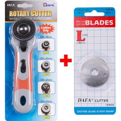 Dafa Roulette Fabric Cutter 45Mm + Replacement Straight Knife