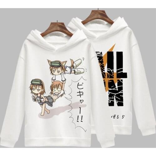 A Certain Scientific Railgun Cosplay Hoodie Cartoon Misaka Mikoto Print Hoodies Winter Autumn Fleece Sweatshirts Casual Pullover