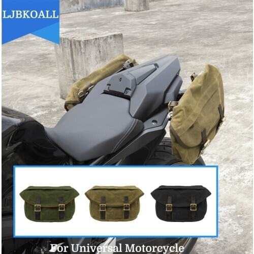 A Pair Unversial Side Bag Saddlebag Motorcycle Retro Side Bag Travel Knight Rider for Harley Touring Triumph Bonneville Honda