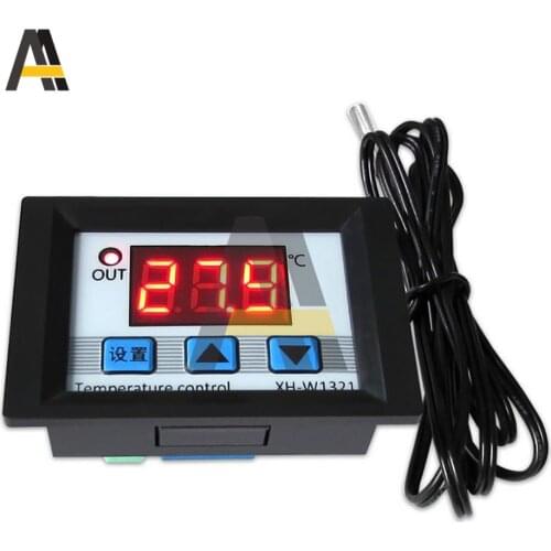 XH-W1321 DC 12V 10A LED Digital Thermostat Temperature Controller NTC Sensor Meter Thermomter Control Switch Waterproof
