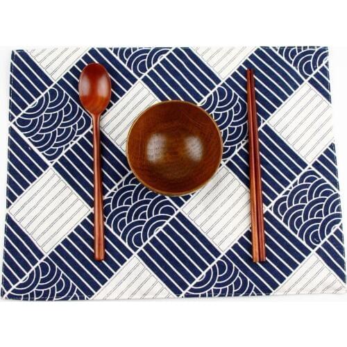 30x40cm Japanese placemats fashion cotton linen placemat heat insulation mat dining table mat fabric Napkins
