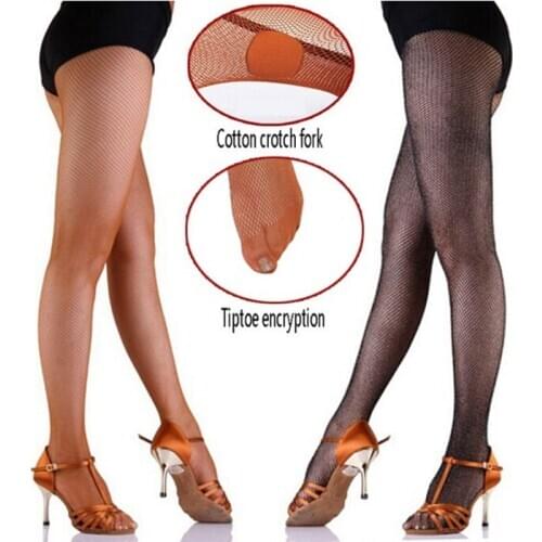 Mesh Pantyhose Latin Dance Elastic Sexy Stockings Women Sexy Fishnet Tights Female Nylon Stockings Hosiery Large Size